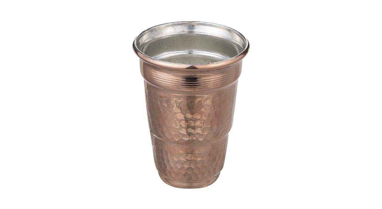 Tasse persane en cuivre – Fabriquée à la main avec anse pour boissons froides – Martelée Jam