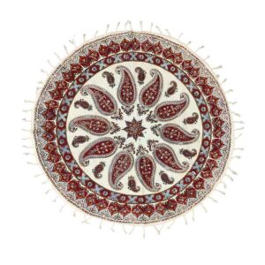 Nappe Persane : Impression Traditionnelle Kalamkari d’Isfahan Bloc Atriyan