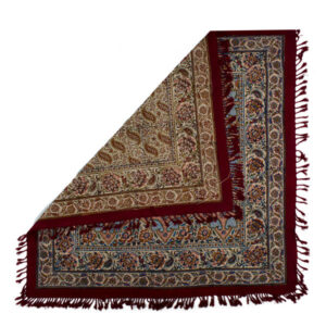 Nappe Persane : Impression Traditionnelle Kalamkari d’Isfahan Bloc Atriyan I