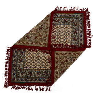 Nappe Persane : Impression Traditionnelle Kalamkari d’Isfahan Bloc Golha