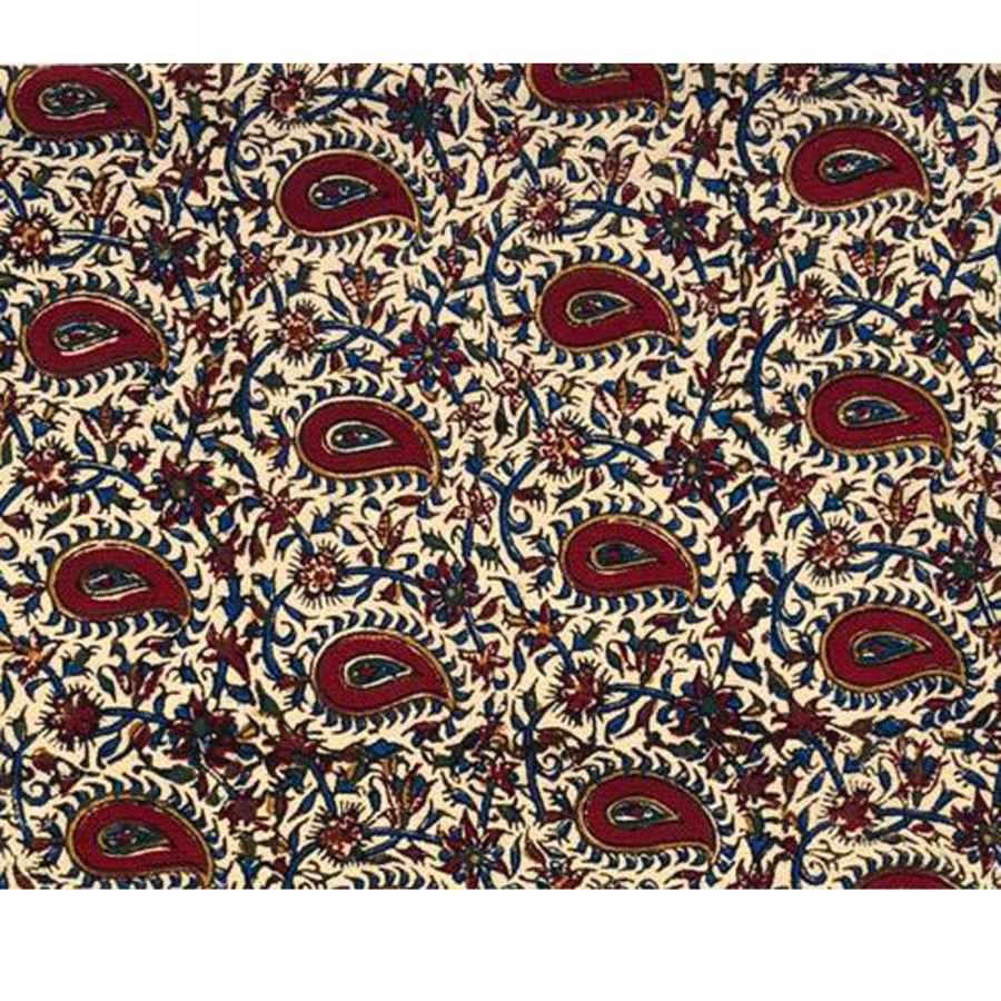 Nappe Persane : Impression Traditionnelle Kalamkari d’Isfahan Bloc Mahsan