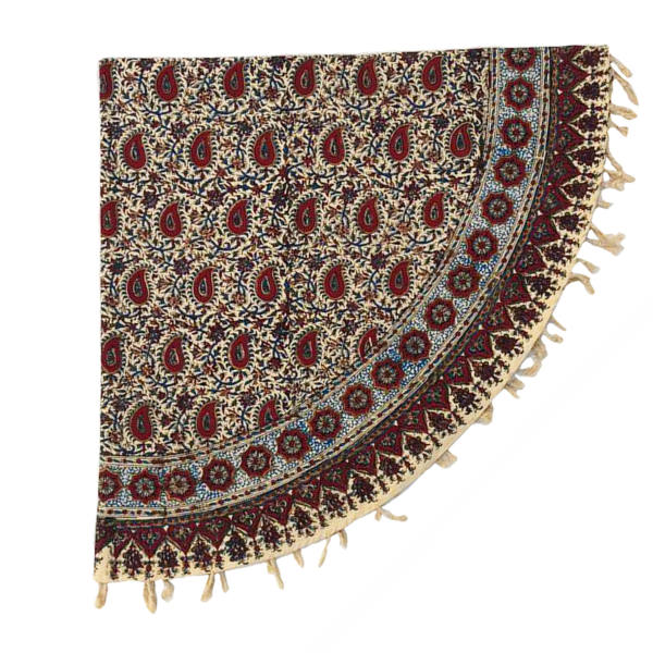 Nappe Persane : Impression Traditionnelle Kalamkari d'Isfahan Bloc Mahsan
