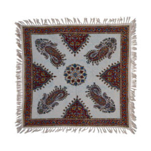 Nappe Persane : Impression Traditionnelle Kalamkari d’Isfahan Bloc Paisley