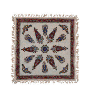 Nappe Persane : Impression Traditionnelle Kalamkari d’Isfahan Bloc Soleil Radieux