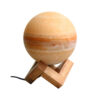 Lampe globe de sel persane – design planète fait main avec base en bois