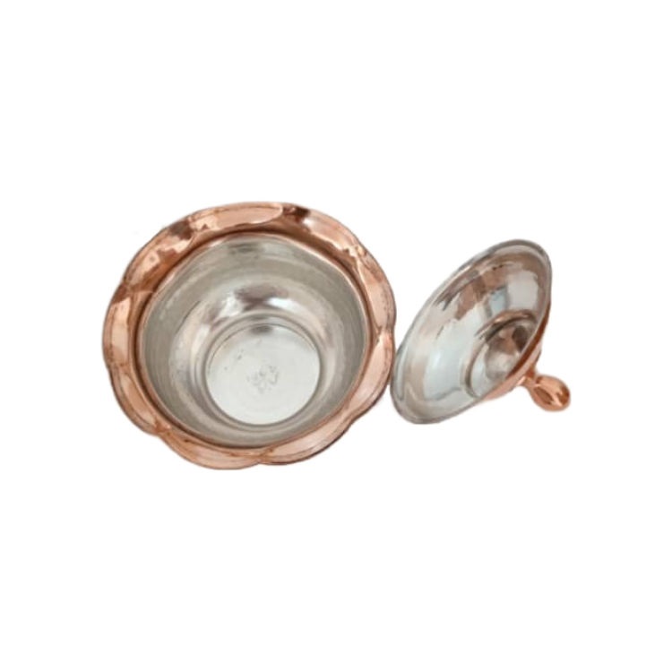 Ensemble de 2 sucriers persans artisanaux en cuivre – Martelé Traditionnel