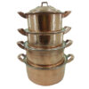 Marmite en cuivre persan - Ensemble de 4 marmites martelées traditionnelles