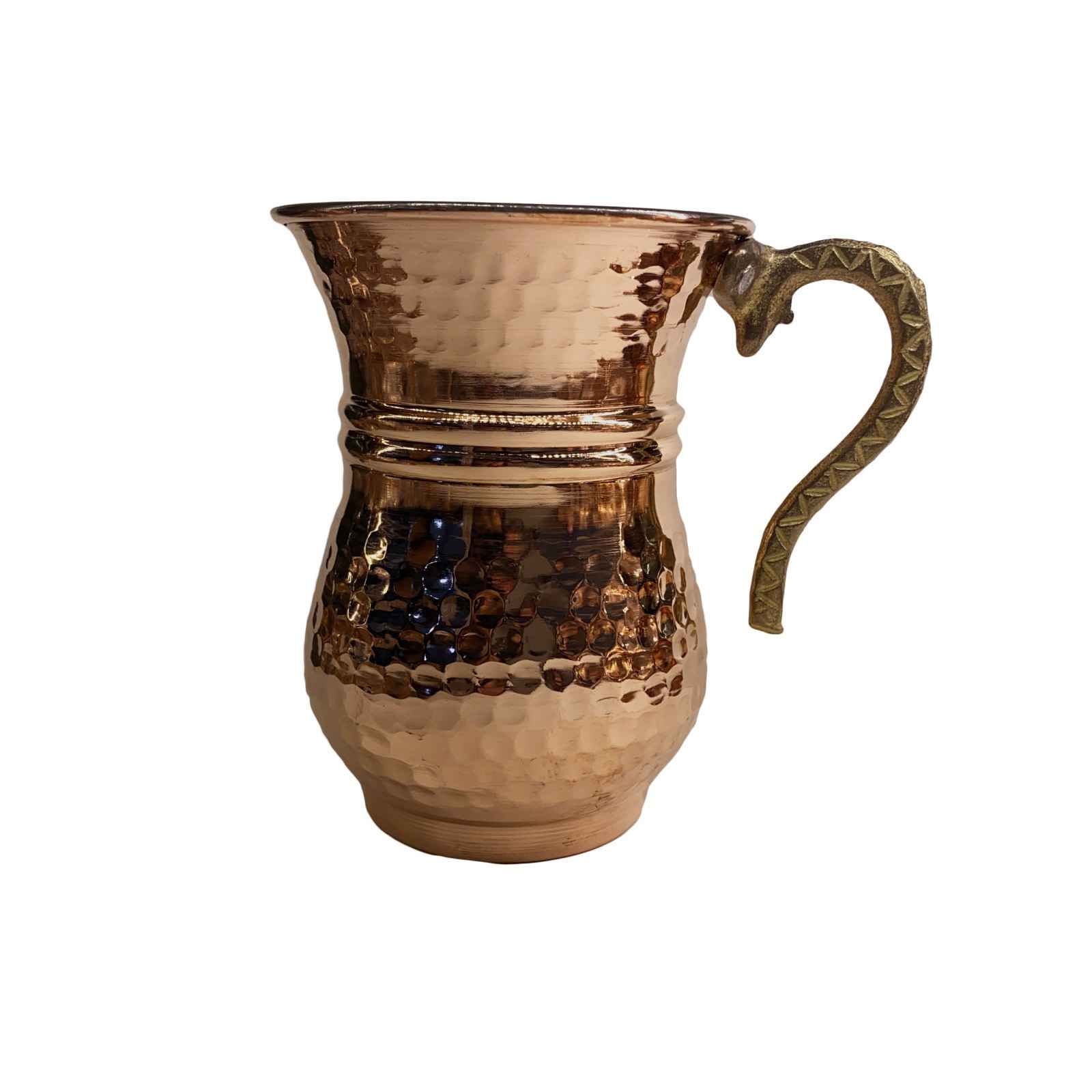Tasse persane en cuivre – Ensemble de 6 fabriquées à la main avec anse pour boissons froides – Martelées
