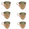 Tasse persane en cuivre - Ensemble de 6 fabriquées à la main avec anse pour boissons froides - Martelées Ctar