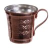 Tasse persane en cuivre - Ensemble de 6 fabriquées à la main avec anse pour boissons froides - Martelées Fardad
