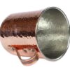 Tasse persane en cuivre - Ensemble de 6 fabriquées à la main avec anse pour boissons froides - Martelées Lale