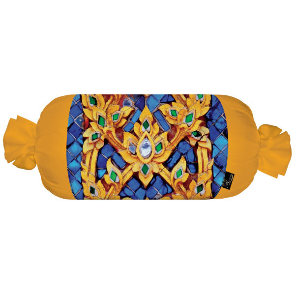 Traversin Cylindrique Traditionnel Persan avec Tissu en Velours Tala
