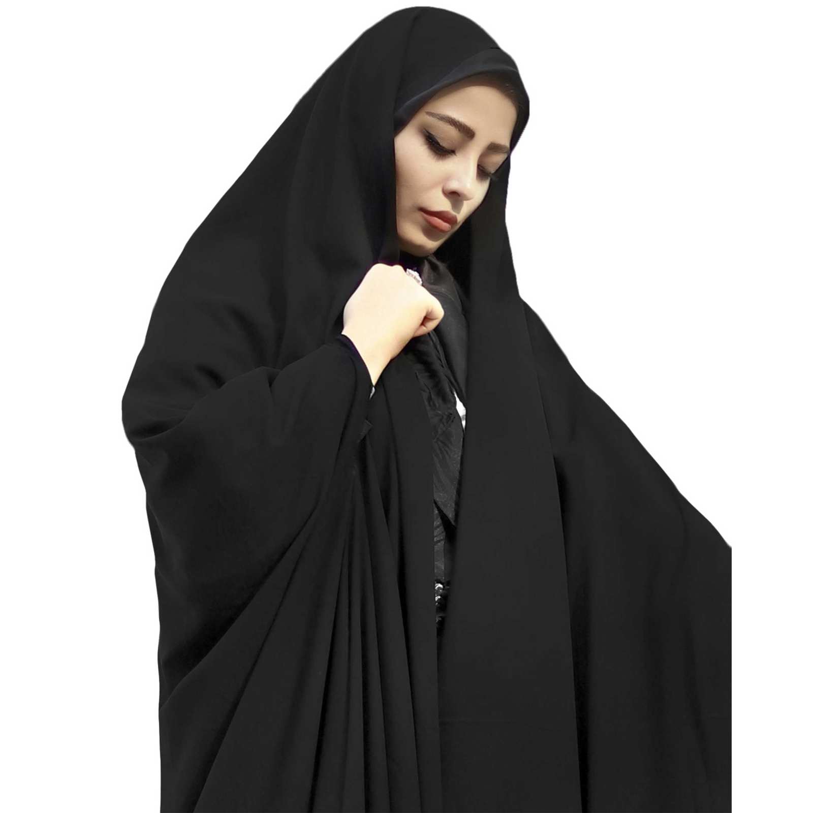 Tchador noir islamique arabe Hijab pour femmes et prière