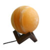 Lampe globe de sel persane – design Araz fait main avec base en bois