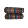 Ensemble de 2 Traversins Cylindriques Traditionnels Persans avec Tissu Élégant Jajim Rayé