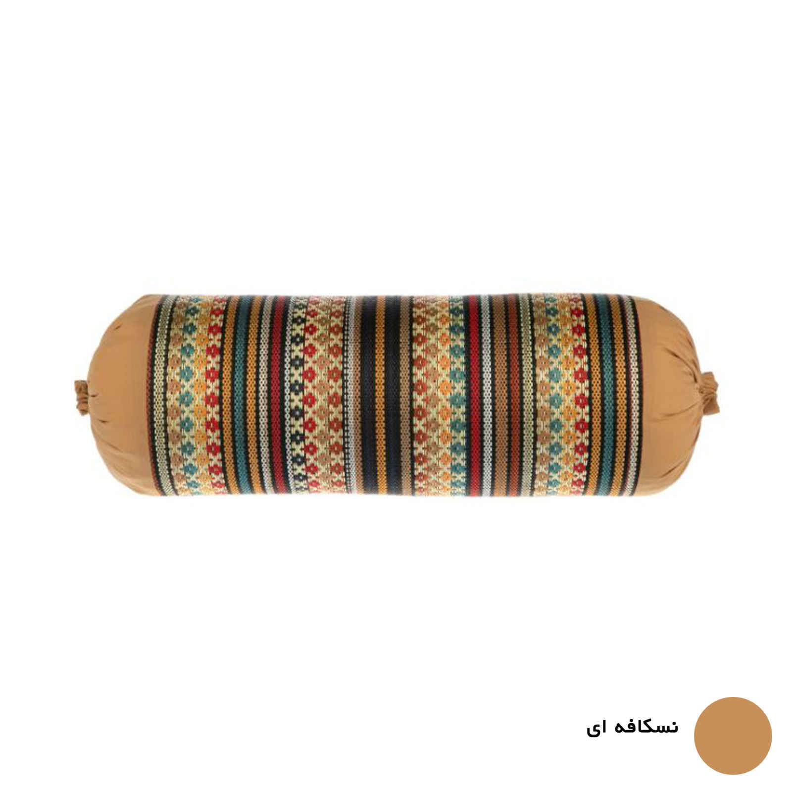 Traversin Cylindrique Traditionnel Persan avec Tissu Élégant Jajim