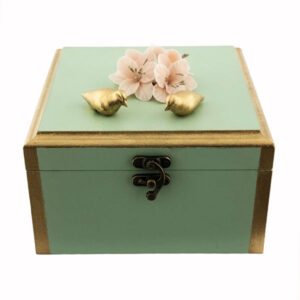 Boîte en Bois pour Cadeaux – Motif Artistique Fleurs & Oiseaux