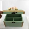 Boîte en Bois pour Cadeaux – Motif Artistique Fleurs & Oiseaux