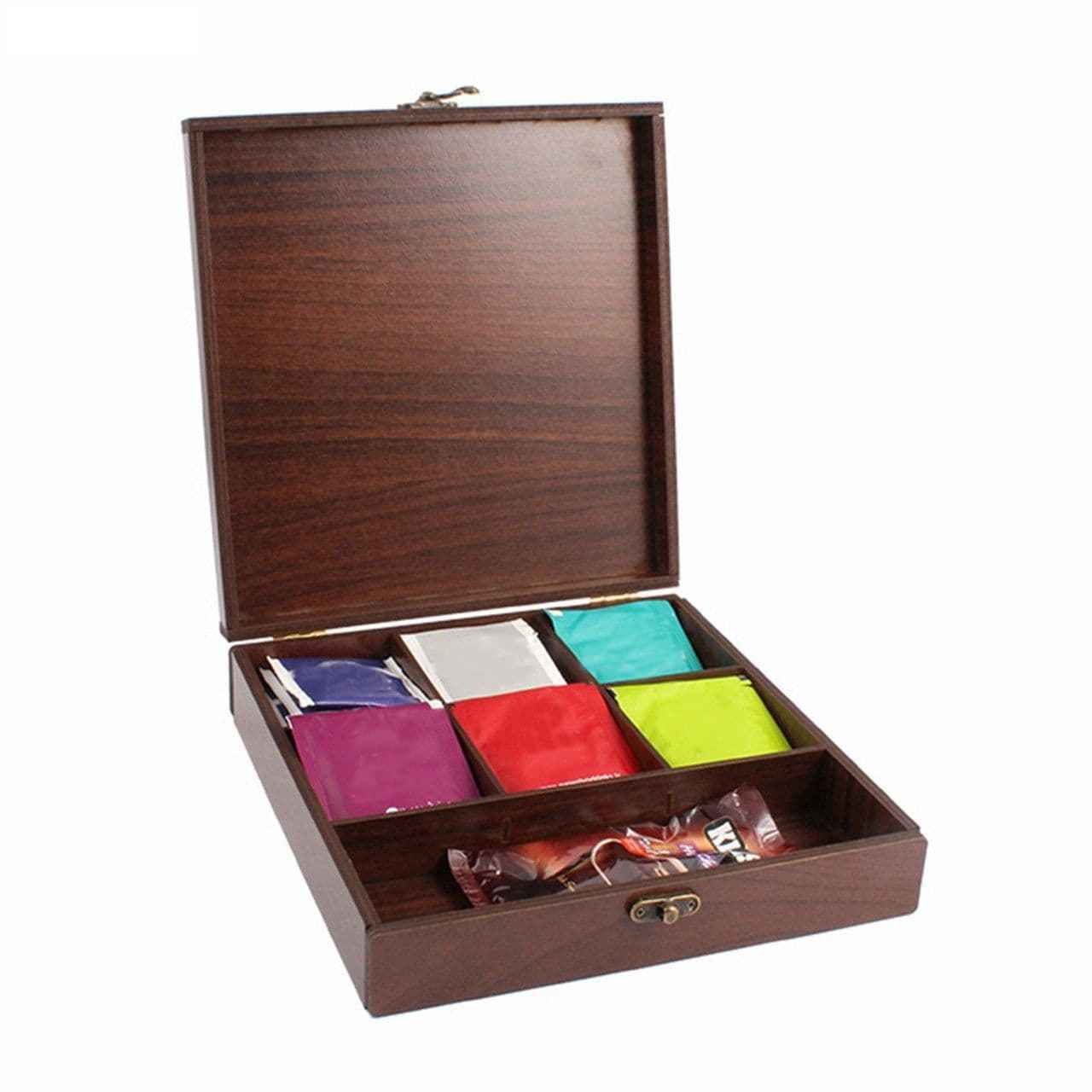 Boîte Organisatrice de Sachets de Thé en Bois avec Coffres Persan Majnoon