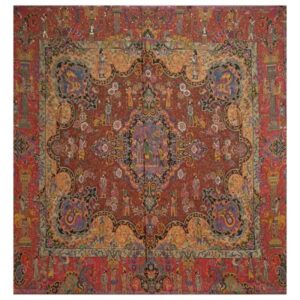 Nappe Termeh de Yazd Luxueuse avec Motif Floral Kourosh