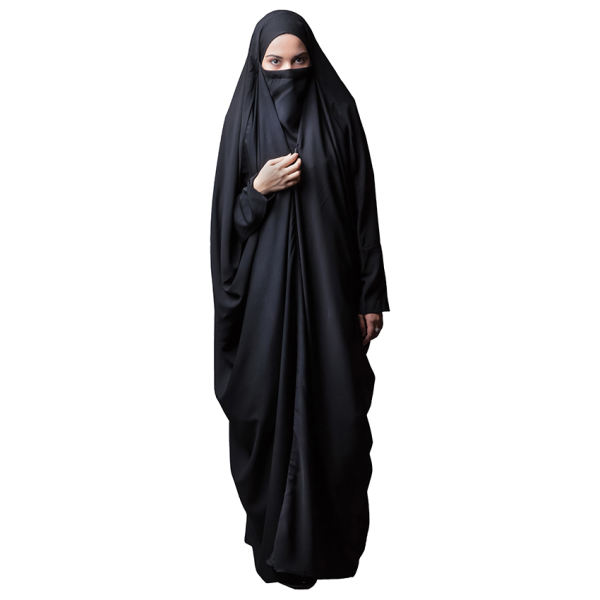Tchador noir islamique arabe Hijab pour femmes et prière - Traditionnel