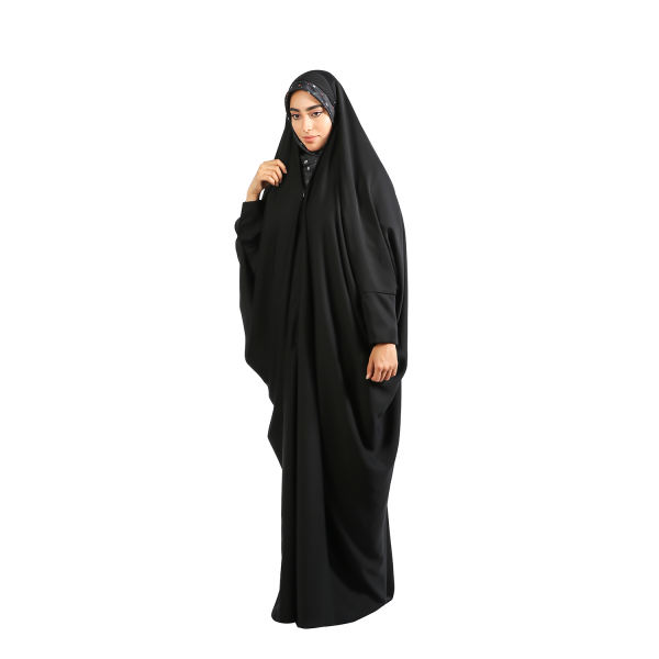 Tchador noir islamique arabe Hijab pour femmes et prière - Sadafi