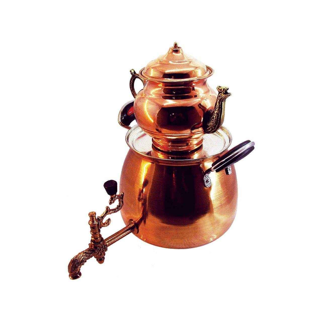 Samovar en Cuivre Persan pour Cuisinière avec Théière 3 L