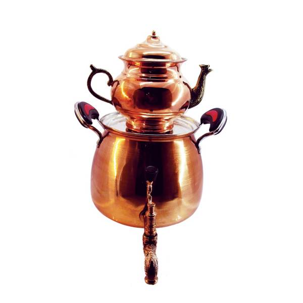 Samovar en Cuivre Persan pour Cuisinière avec Théière 3 L