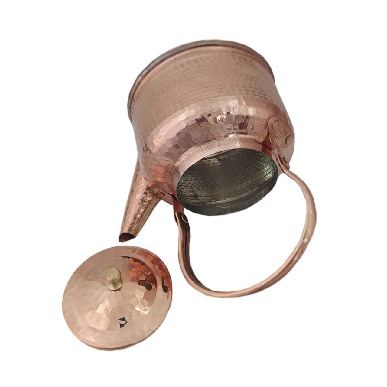 Théière Double en Cuivre Persan Martelée et Durable Nazarian