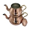 Théière Double en Cuivre Persan Martelée et Durable Rosegold