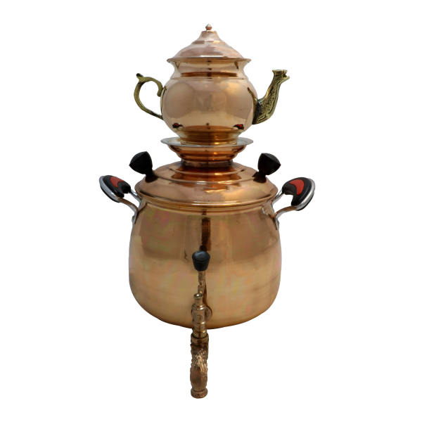 Samovar en Cuivre Persan pour Cuisinière avec Théière 3,5 L