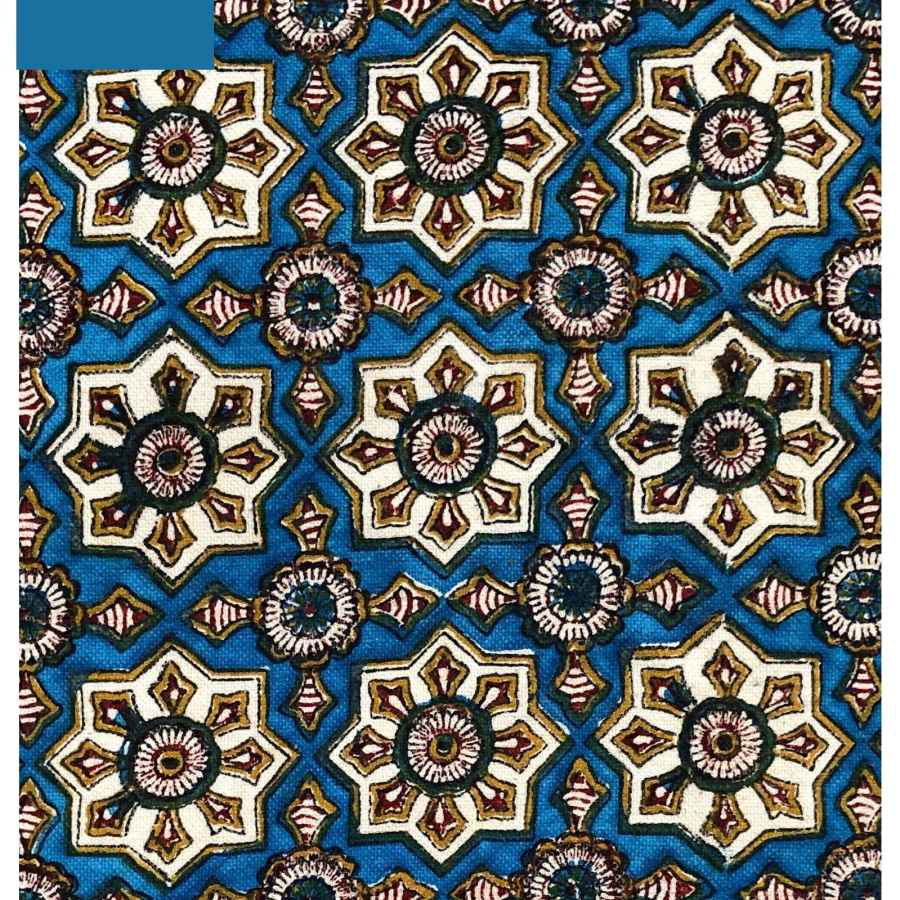 Nappe Iranienne : Impression Traditionnelle Kalamkari d’Isfahan Bloc Hasiri