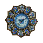 Horloge murale en bois persane artisanale – Art du marqueterie Khatam, Darya