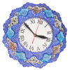 Horloge murale en cuivre persane artisanale - Minakari émaillée