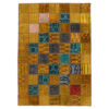 Tapis patchwork persan vintage tissé à la main Doré