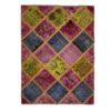Tapis patchwork persan vintage tissé à la main Arc-en-ciel