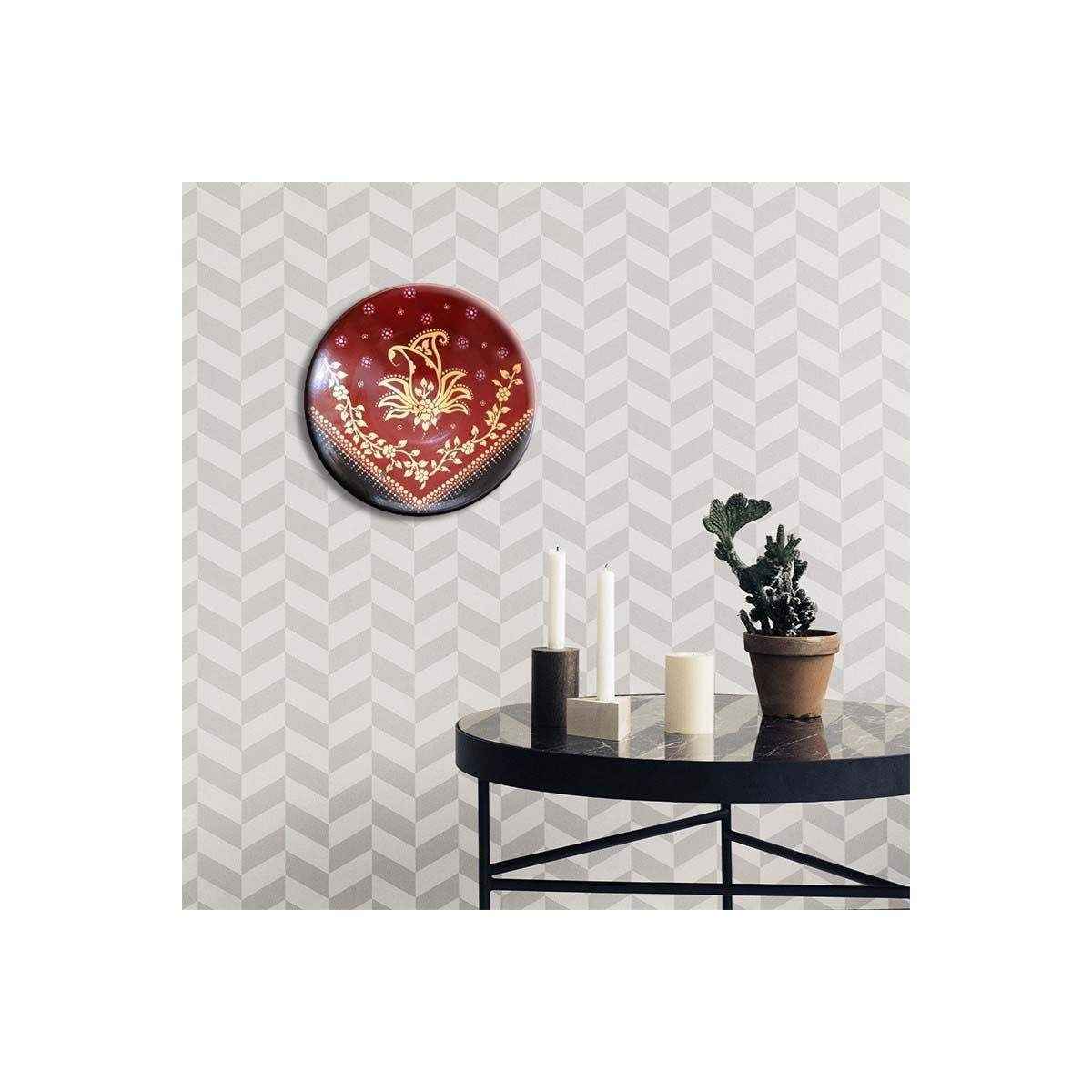 Plaque en céramique décorative peinte à la main Zereshki