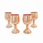 Ensemble de 4 verres à vin en cuivre persan martelé – Modèle Nasim
