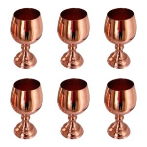 Ensemble de 6 verres à vin en cuivre persan martelé – Modèle Brillant