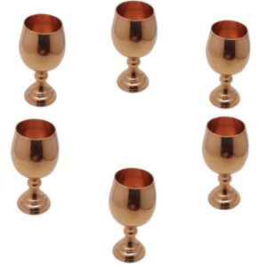 Ensemble de 6 verres à vin en cuivre persan martelé – Modèle Mahta