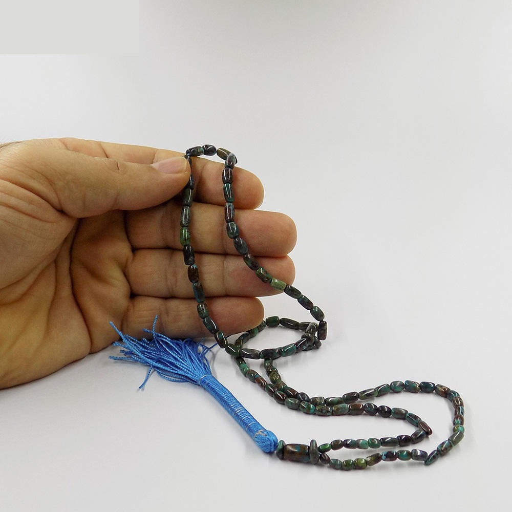 Chapelet en turquoise de Neyshabur : 101 perles de prière artisanales Mahan