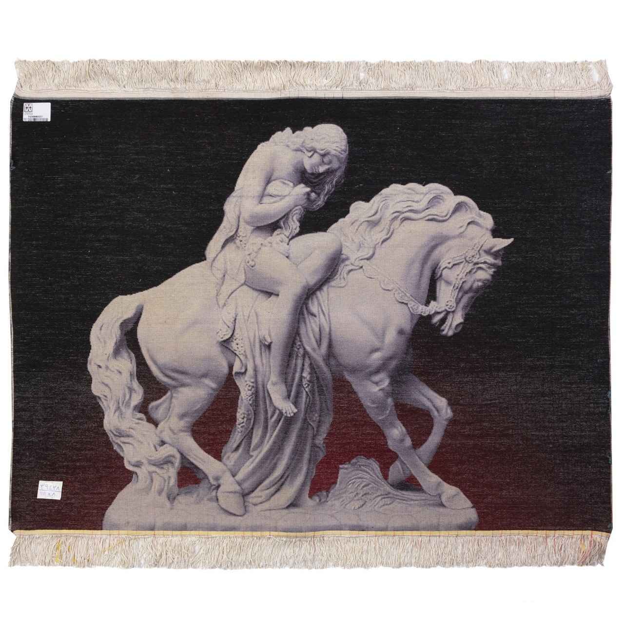 Tapis persan figuratif noué à la main de Tabriz représentant Lady Godiva en relief