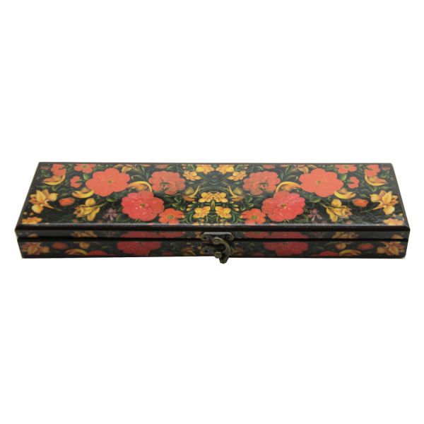 Boîte de Rangement pour Marteaux de Santur Persan Modèle Fleur Rouge