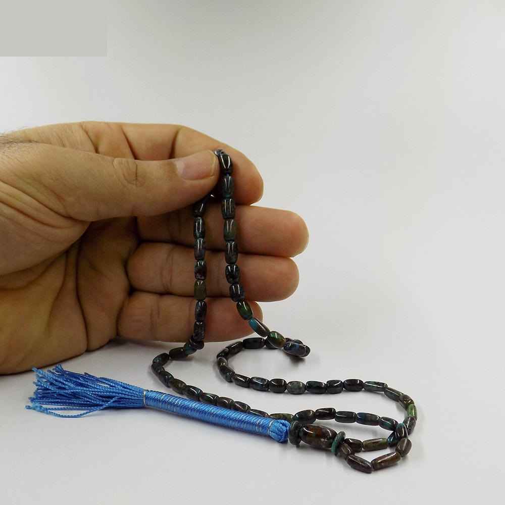 Chapelet en turquoise de Neyshabur : 66 perles de prière artisanales Bita