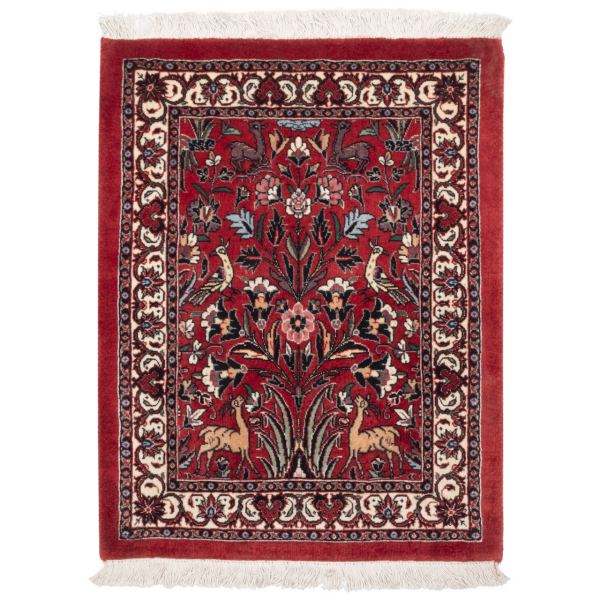 Tapis Persan en Laine Fait Main Rouge Lacki
