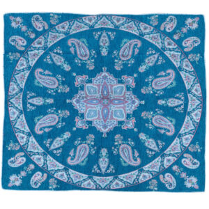 Nappe Persane : Impression Traditionnelle Kalamkari d’Isfahan Bloc Firouzeh