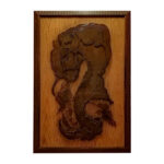 Art en bois sculpté encadré Cheval artistique