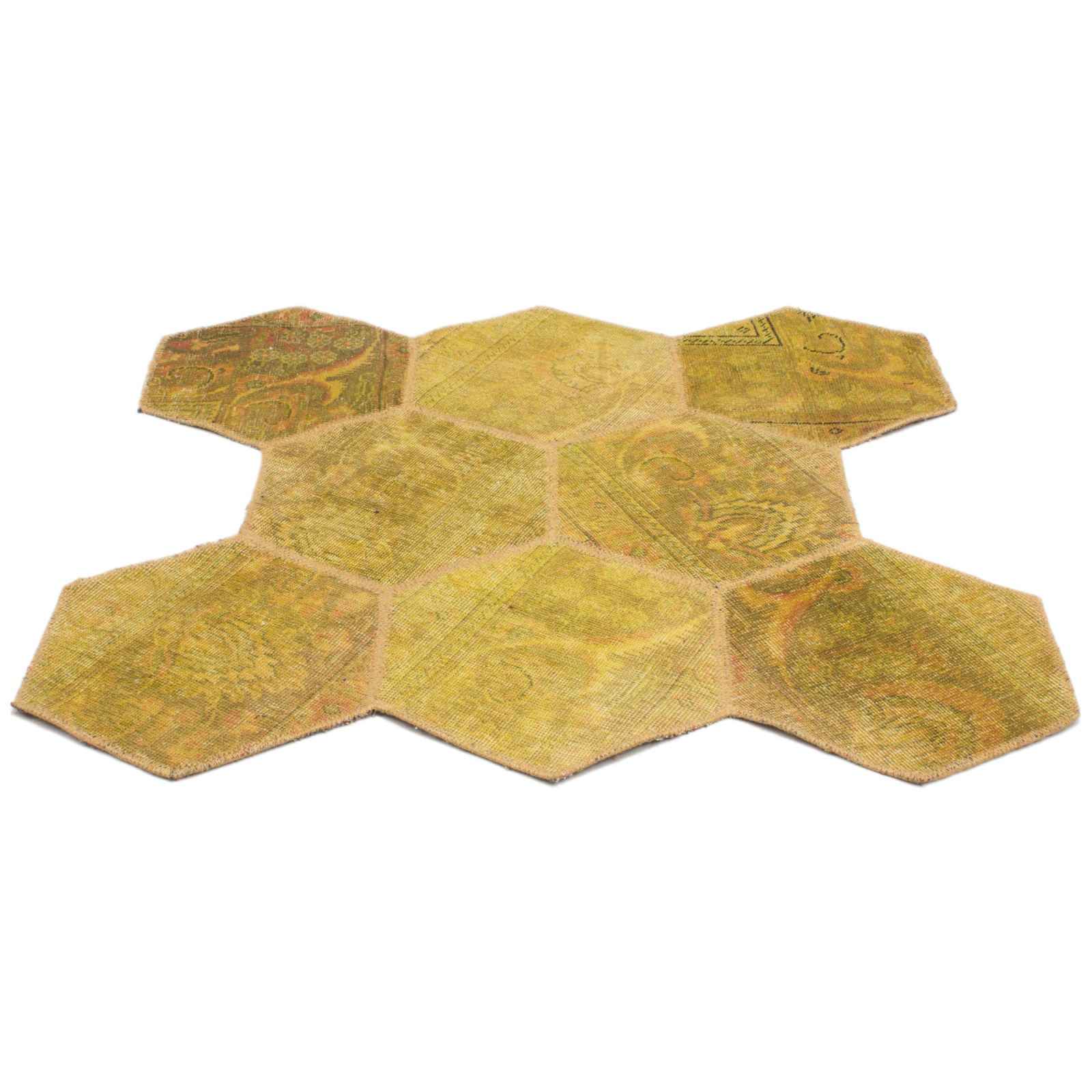 Tapis patchwork noué à la main persan vintage Ruche