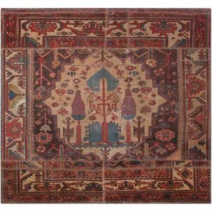 Tapis patchwork persan vintage tissé à la main Haris