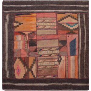 Tapis Kilim patchwork persan tissé à la main Aram